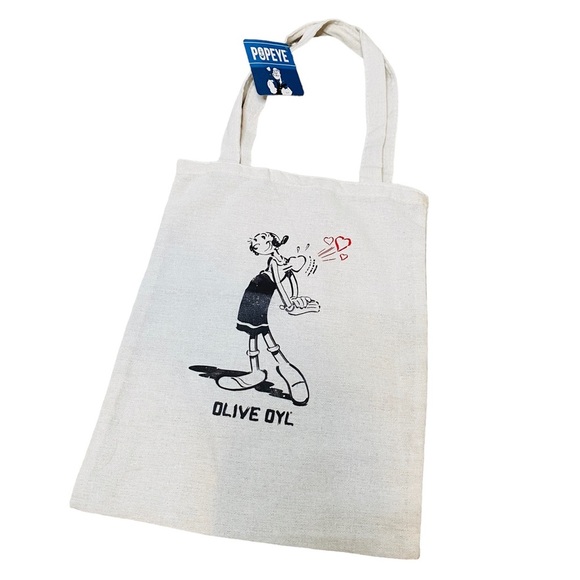 Popeye Handbags - NEW Popeye Olive Oyl Small Canvas Book Tote Bag